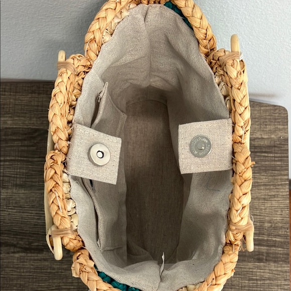 Haute Hippie | Teal Floral Tote Bag - Picture 5 of 10